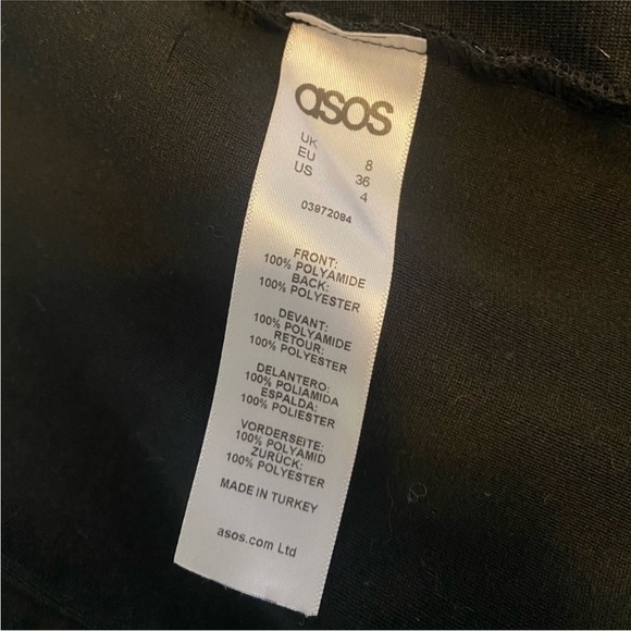 ASOS Gray Black Wrap Pencil Skirt in Faux Fur with Button Detail Size 4 - Picture 6 of 8